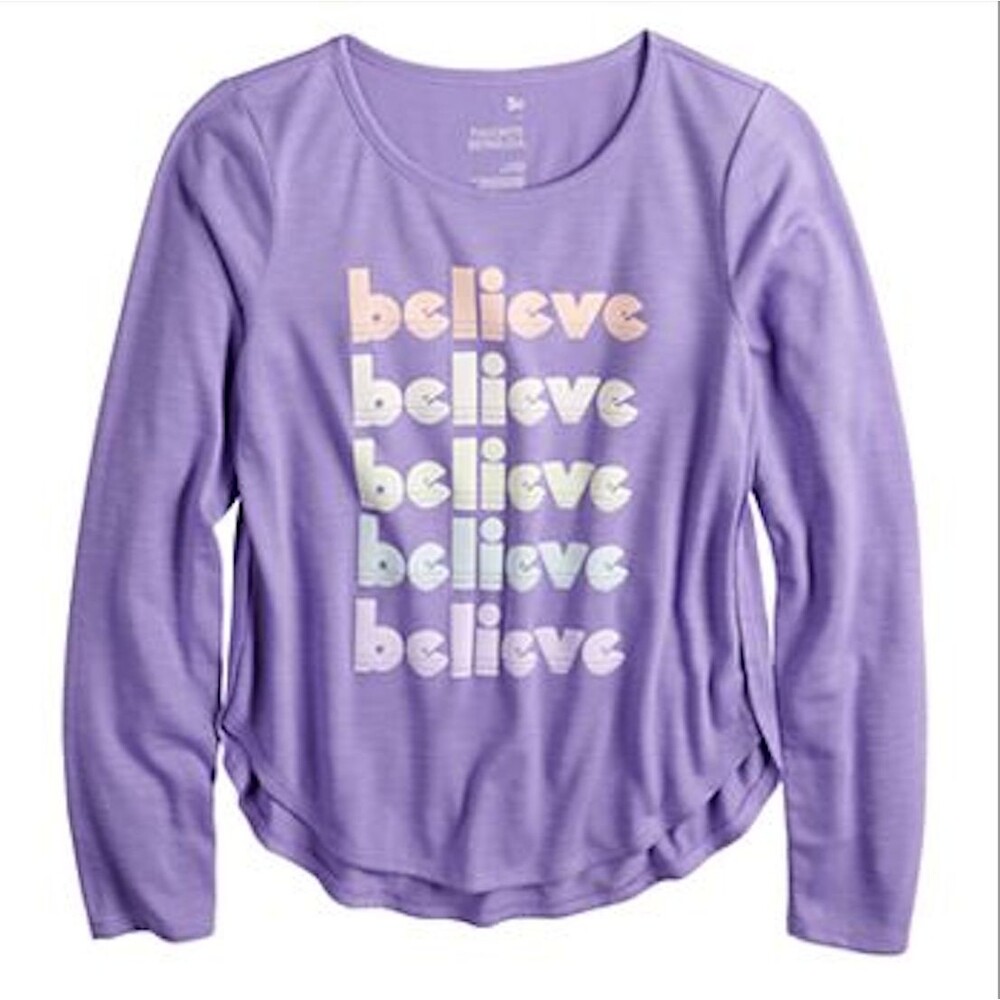 Girls SO FAVORITE TEE Purple "Believe" Themed Size M (8) New W/Tag